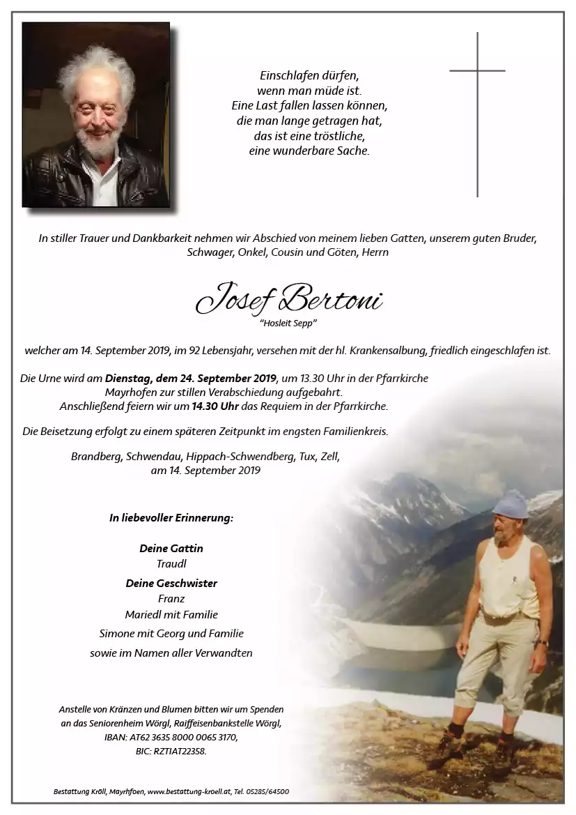 Parte von Josef Bertoni